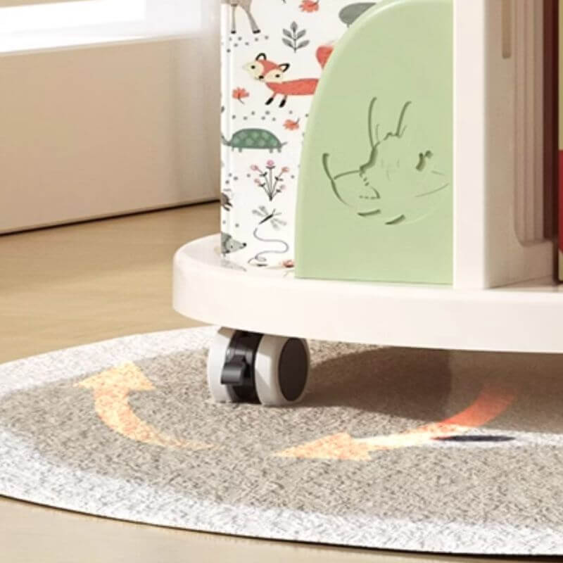 Modern Swivel Bookcase for Kids, Closed-Back with 360° Rotation