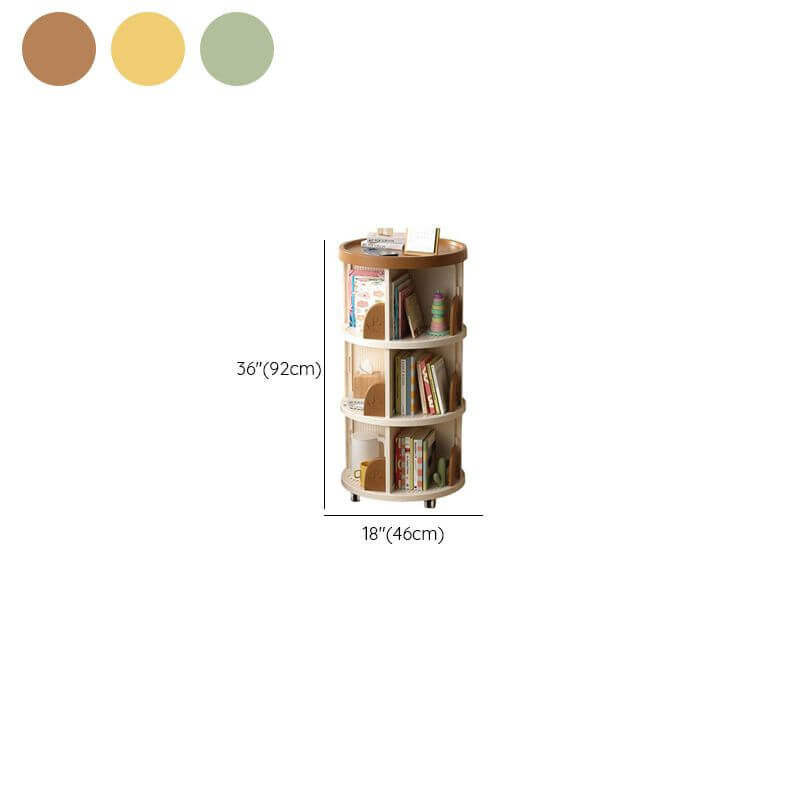 Modern Swivel Bookcase for Kids, Closed-Back with 360° Rotation Dimensions