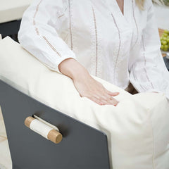 Modern Teak Wood Outdoor Sectional Sofa Set with Coffee Table