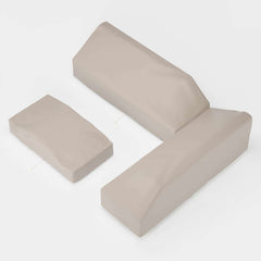 Modern Teak Wood Outdoor Sectional Sofa Set with Coffee Table