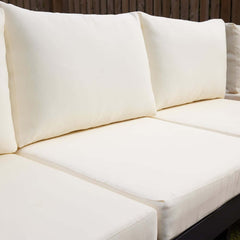 Modern Teak Wood Outdoor Sectional Sofa Set with Coffee Table