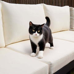 Modern Teak Wood Outdoor Sectional Sofa Set with Coffee Table