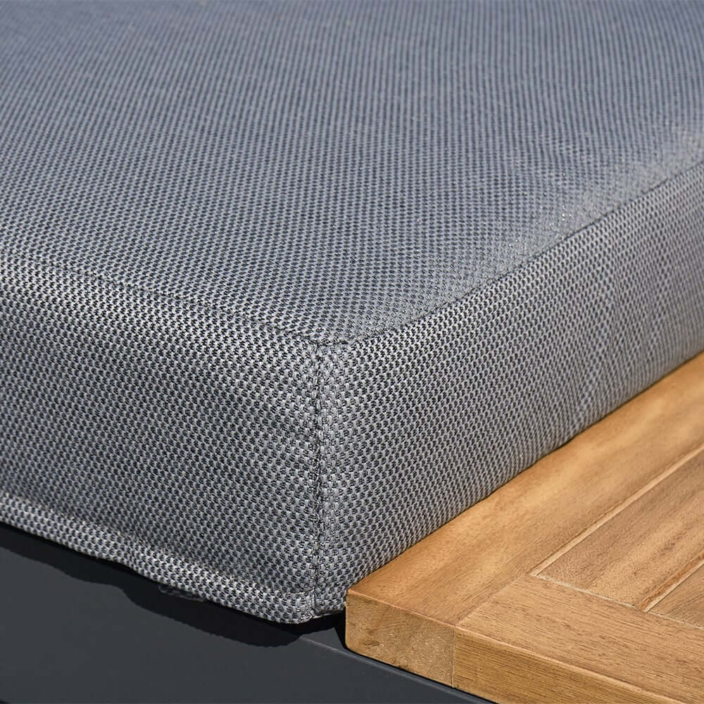 Modern Teak Wood Outdoor Sectional Sofa Set with Coffee Table