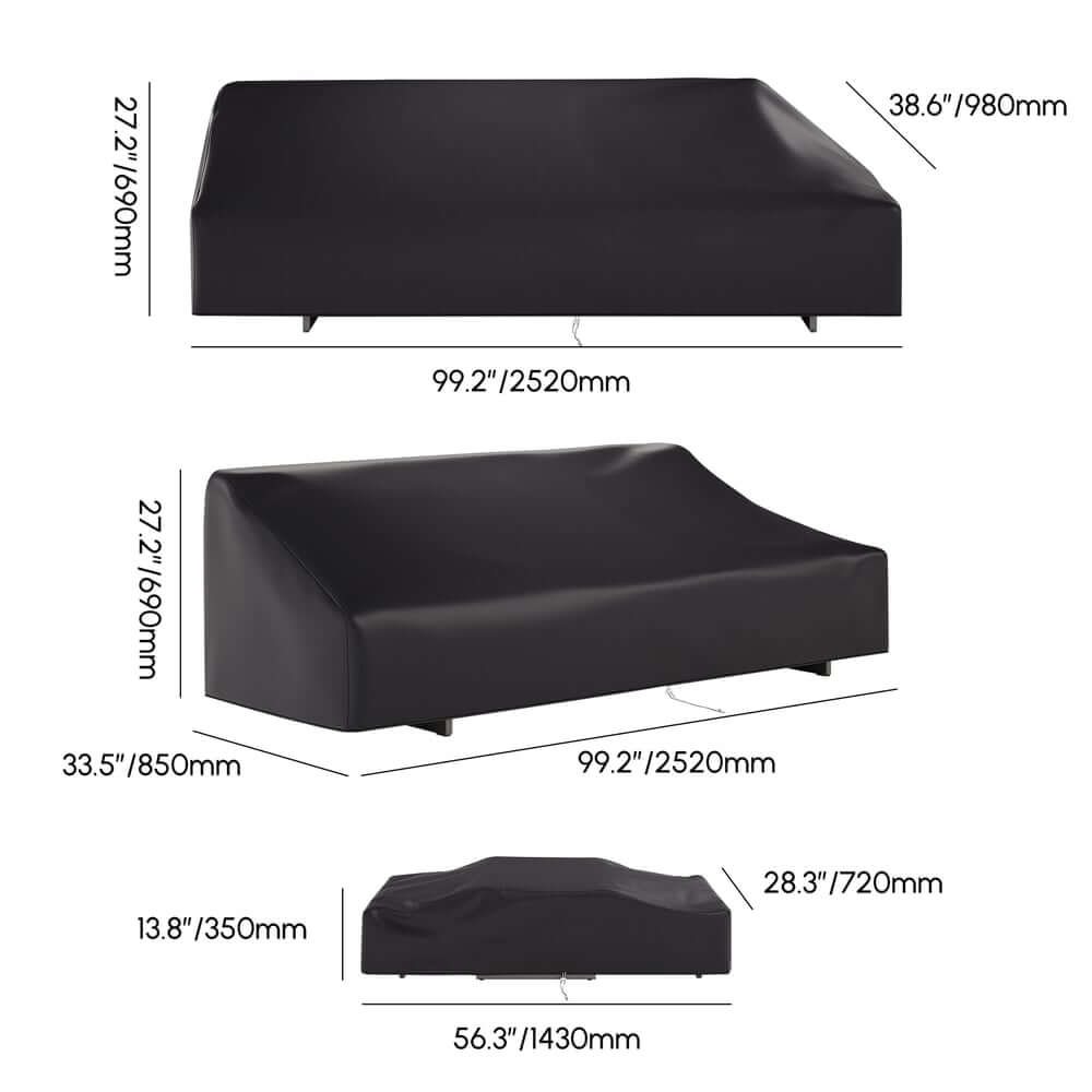 Modern Teak Wood Outdoor Sectional Sofa Set with Coffee Table Dimensions