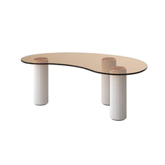 Modern Tempered Glass Coffee Table With Engineered Wood Base