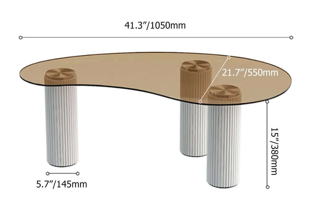 Modern Tempered Glass Coffee Table With Engineered Wood Base Dimensions
