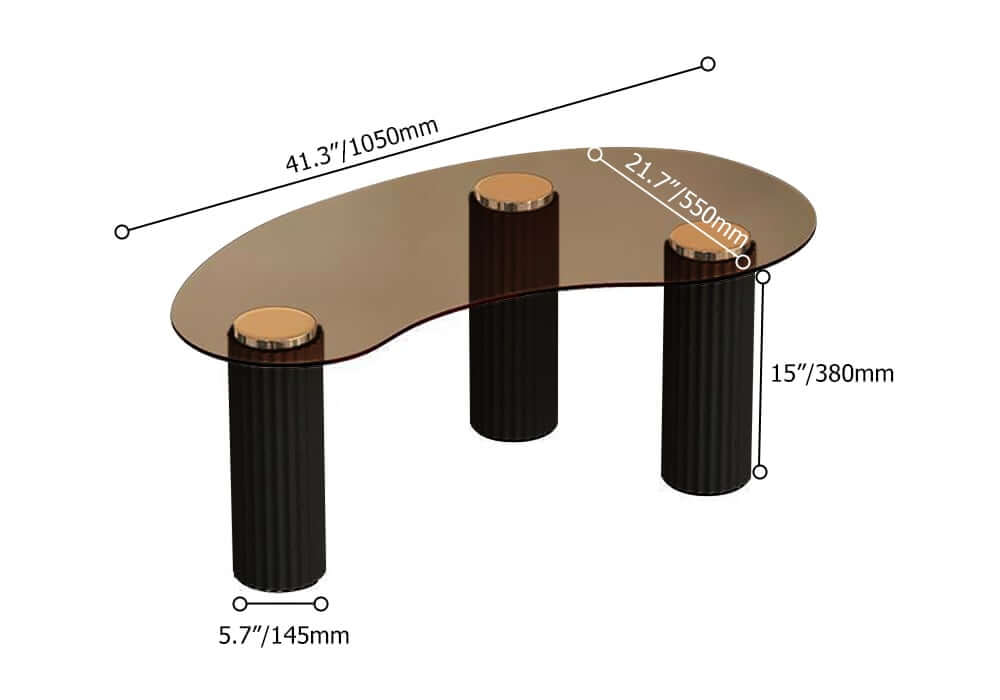 Modern Tempered Glass Coffee Table With Engineered Wood Base Dimensions