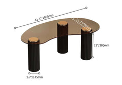 Modern Tempered Glass Coffee Table With Engineered Wood Base Dimensions