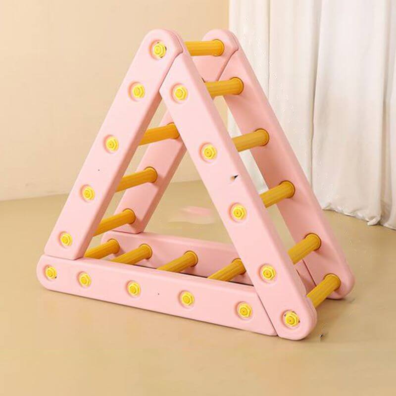 Modern Triangular Climbing Frame in Vibrant Colors for Indoor Play