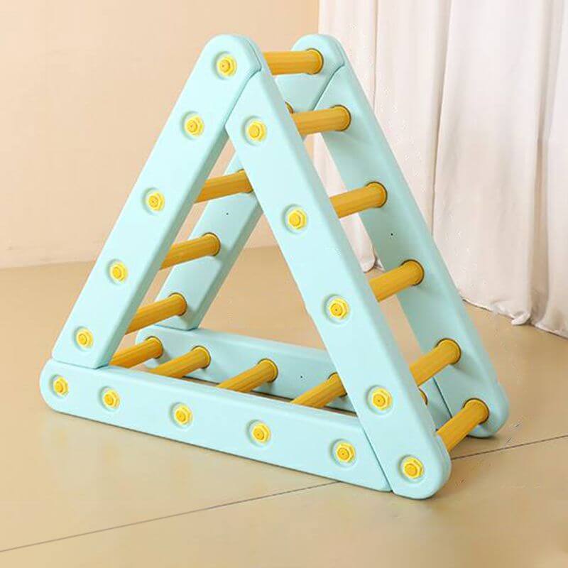 Modern Triangular Climbing Frame in Vibrant Colors for Indoor Play