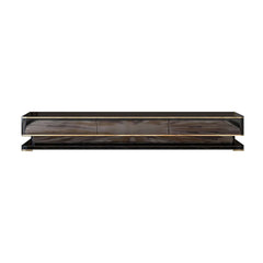 Modern TV Stand With Drawers, Tempered Glass Top