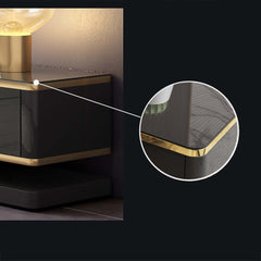 Modern TV Stand With Drawers, Tempered Glass Top