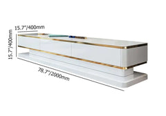 Modern TV Stand With Drawers, Tempered Glass Top Dimensions