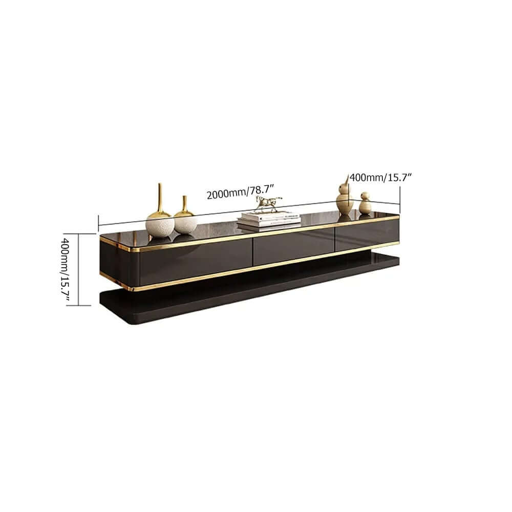 Modern TV Stand With Drawers, Tempered Glass Top Dimensions