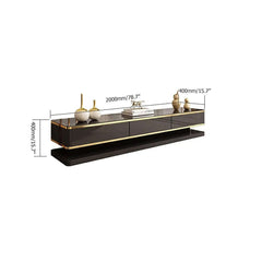 Modern TV Stand With Drawers, Tempered Glass Top Dimensions