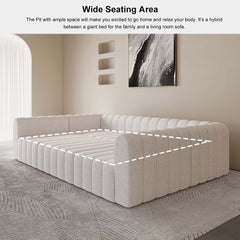Modern U-Shaped Modular Sofa Set, Cotton Linen Upholstery