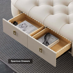Modern Upholstered Bedroom Bench with Two Storage Drawers