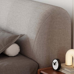 Modern Upholstered King Bed with Cotton & Linen Fabric