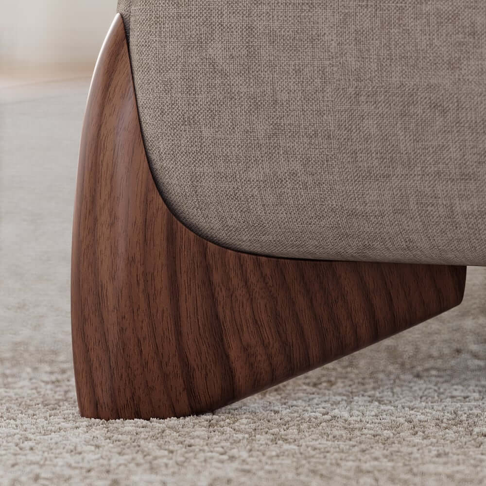 Modern Upholstered King Bed with Cotton & Linen Fabric