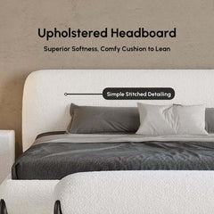 Modern Upholstered King Bed with Cotton & Linen Fabric