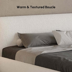 Modern Upholstered King Bed with Cotton & Linen Fabric