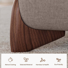 Modern Upholstered King Bed with Cotton & Linen Fabric