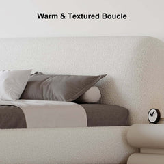 Modern Upholstered King Bed with Cotton & Linen Fabric