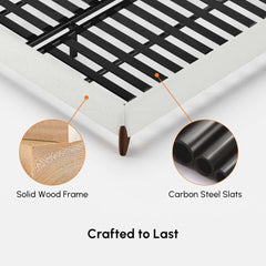 Modern Upholstered King Bed with Cotton & Linen Fabric