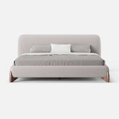 Modern Upholstered King Bed with Cotton & Linen Fabric