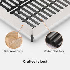 Modern Upholstered King Bed with Cotton & Linen Fabric