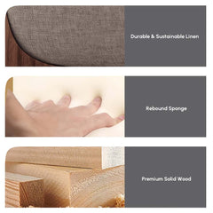 Modern Upholstered King Bed with Cotton & Linen Fabric