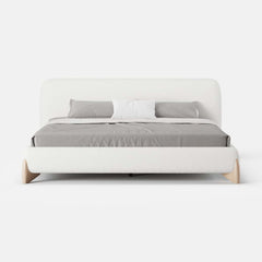 Modern Upholstered King Bed with Cotton & Linen Fabric