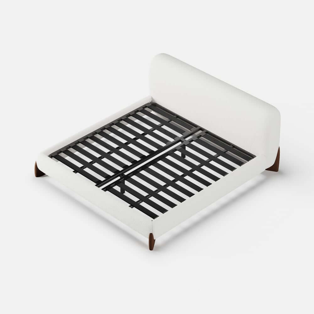 Modern Upholstered King Bed with Cotton & Linen Fabric