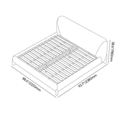 Modern Upholstered King Bed with Cotton & Linen Fabric Dimensions