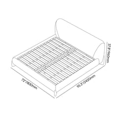 Modern Upholstered King Bed with Cotton & Linen Fabric Dimensions