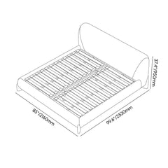 Modern Upholstered King Bed with Cotton & Linen Fabric Dimensions