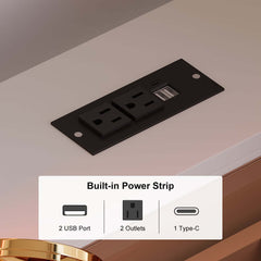 Modern Vanity Set with Lighted Mirror and Charging Station