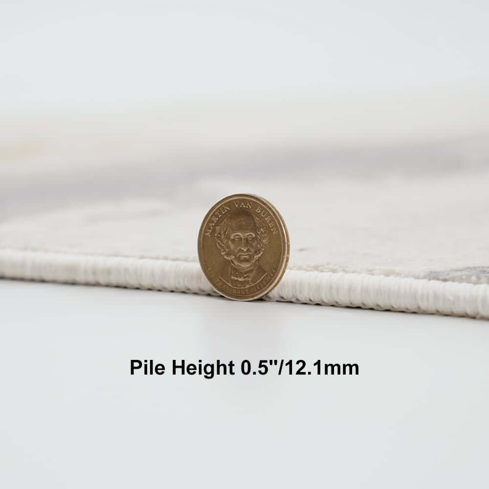 Modern Velvet Abstract Rug in Gray and Gold for Living Room