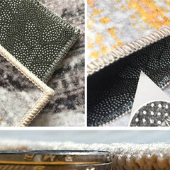 Modern Velvet Area Rug with Abstract Multi-Color Design