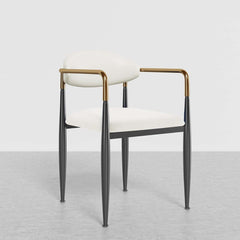 Modern Velvet Arm Chair Set - Solid Back, Metal Legs