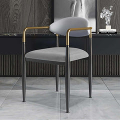 Modern Velvet Arm Chair Set - Solid Back, Metal Legs