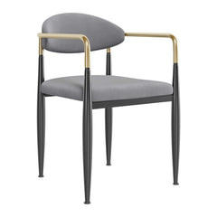 Modern Velvet Arm Chair Set - Solid Back, Metal Legs