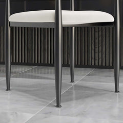 Modern Velvet Arm Chair Set - Solid Back, Metal Legs