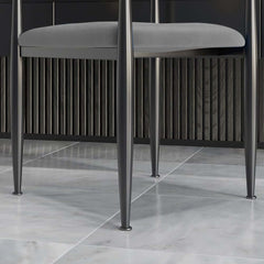 Modern Velvet Arm Chair Set - Solid Back, Metal Legs