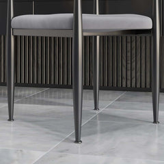 Modern Velvet Arm Chair Set - Solid Back, Metal Legs