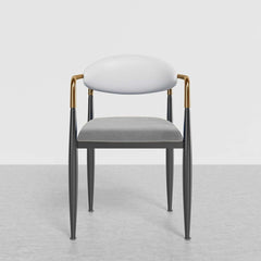 Modern Velvet Arm Chair Set - Solid Back, Metal Legs