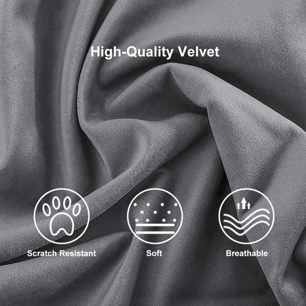 Modern Velvet Arm Chair Set - Solid Back, Metal Legs