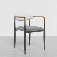 Modern Velvet Arm Chair Set - Solid Back, Metal Legs