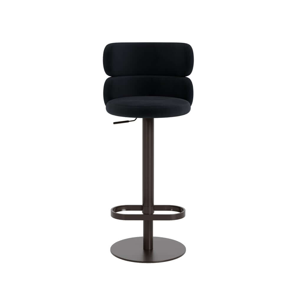 Modern Velvet Bar Stool With Adjustable Height And Swivel