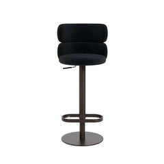 Modern Velvet Bar Stool With Adjustable Height And Swivel